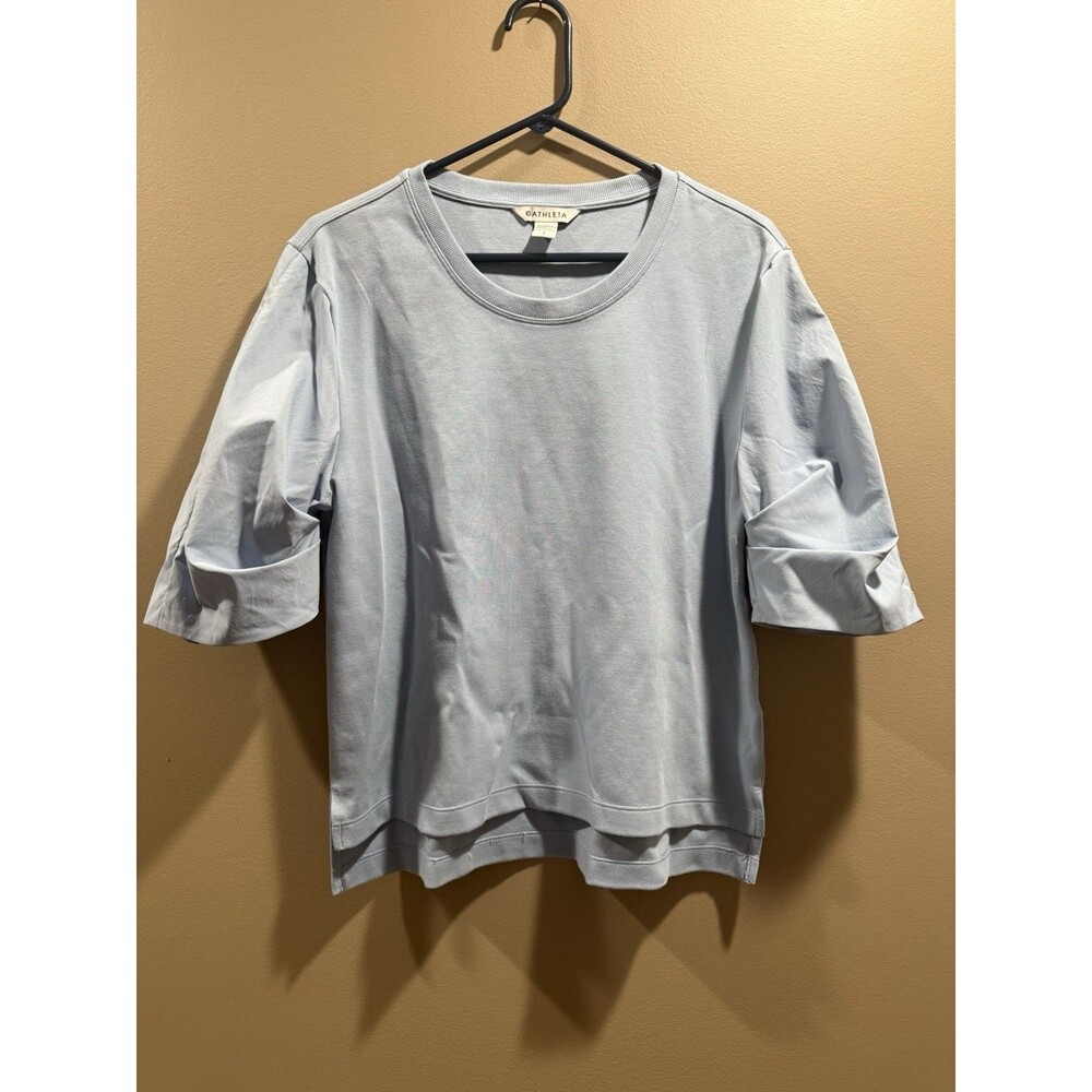Athleta Harlow Hybrid Tee Heron Blue Size Small Short Sleeve Crew Neck